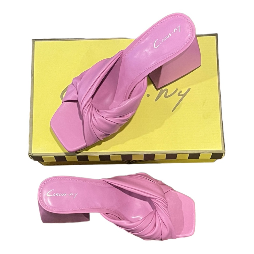 🆕 Circus NY by Sam Edelman Marianna Sandal Block Heels Barbie Pink‼️ NIB - Picture 8 of 15
